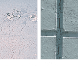 可塑剤が気化し、弾性を失った塗膜・シーリング